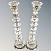 A pair of crystal lamp bases (height 52cm)