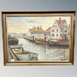 PL Sandstriap : a canal, oil on canvas,