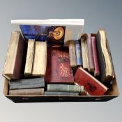 A box containing 19th century and later books including The Universal Review Illustrated,