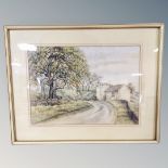 A Mary Kipling watercolour of Salem Chapel Knitsley together with a D. R.
