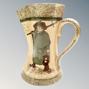 A Royal Doulton pottery jug depicting a night watchman.