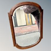 A 19th century inlaid mahogany framed mirror,