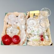 Two boxes of vintage and later glass ware