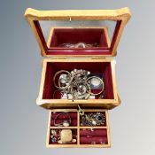 A jewellery box of costume jewellery,