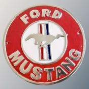 An aluminium wall plaque, Ford Mustang.