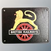 A cast iron wall plaque, British Rail.