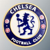 A cast iron wall plaque, Chelsea F.C. club crest.