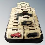 A tray containing 25 Lledo, Days Gone and collector's club model die cast vehicles, boxed.