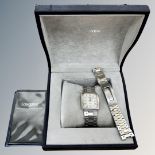 A stainless steel Longines Ferrari quartz wristwatch in box with spare bracelet,