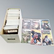A box containing a large quantity of comics including Max Comics Born issues #1, #2 and #3,