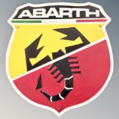 A cast iron wall plaque, Fiat Abarth.