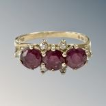 A 9ct gold ruby and diamond set ring, size N CONDITION REPORT: 2.