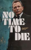 Official James Bond 'No Time to Die' posters together with a collection of James Bond DVDs.