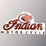 A cast iron wall plaque, Indian Motorcycles.