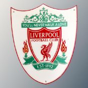 A cast iron wall plaque, Liverpool F.C. club crest.