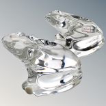 Two baccarat crystal frogs. (length 10.