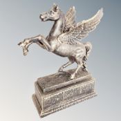A cast iron figure, Pegasus.