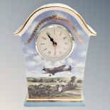 A Bradex Heroes of the Sky heirloom porcelain mantel clock.