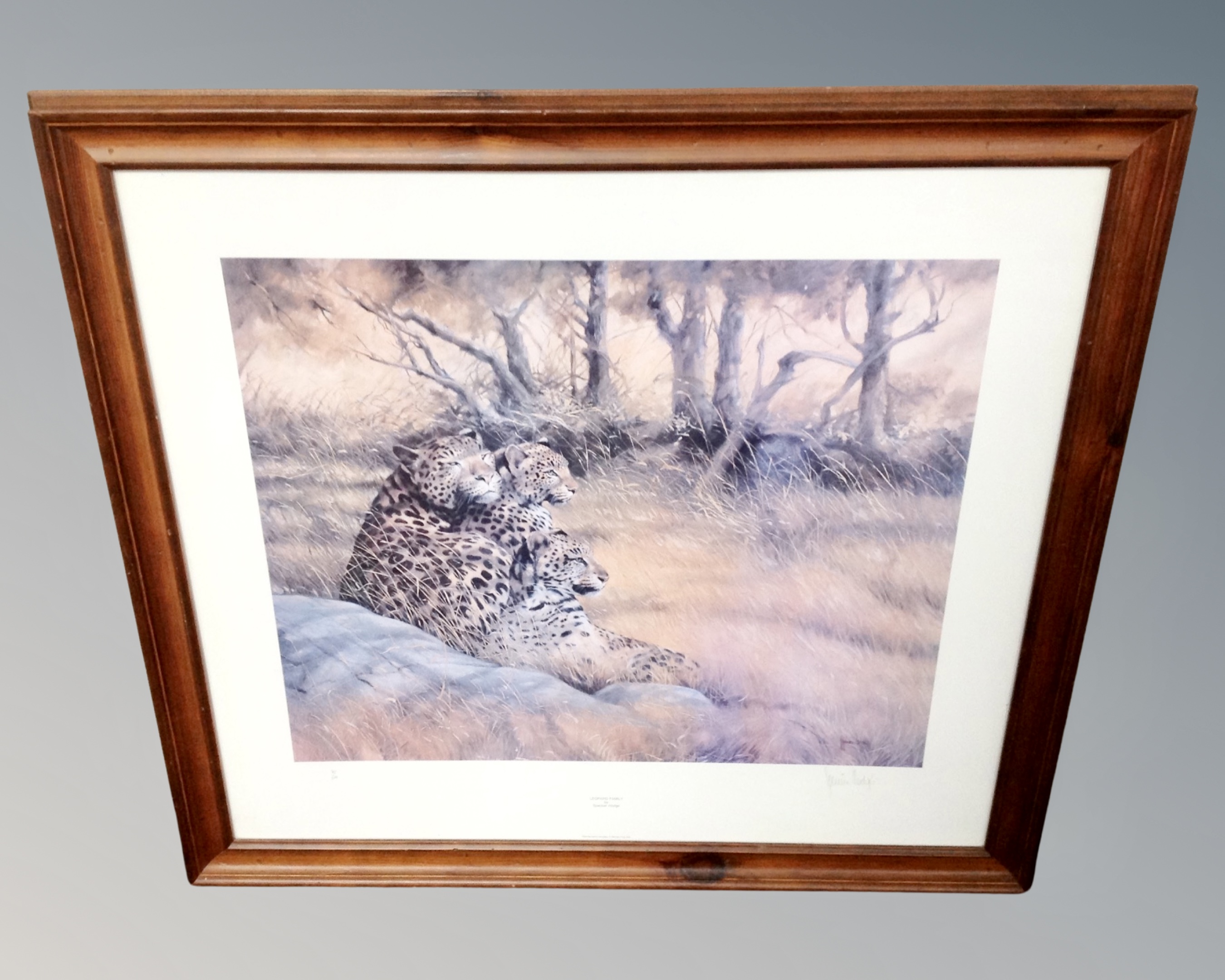 A Spencer Hodge signed limited edition print 'Leopard family', 75/500, - Image 3 of 3