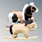 A Mamas & Papas plush rocking horse together with another horse