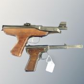 A Diana model II air pistol together with a further Diane mark IV air pistol