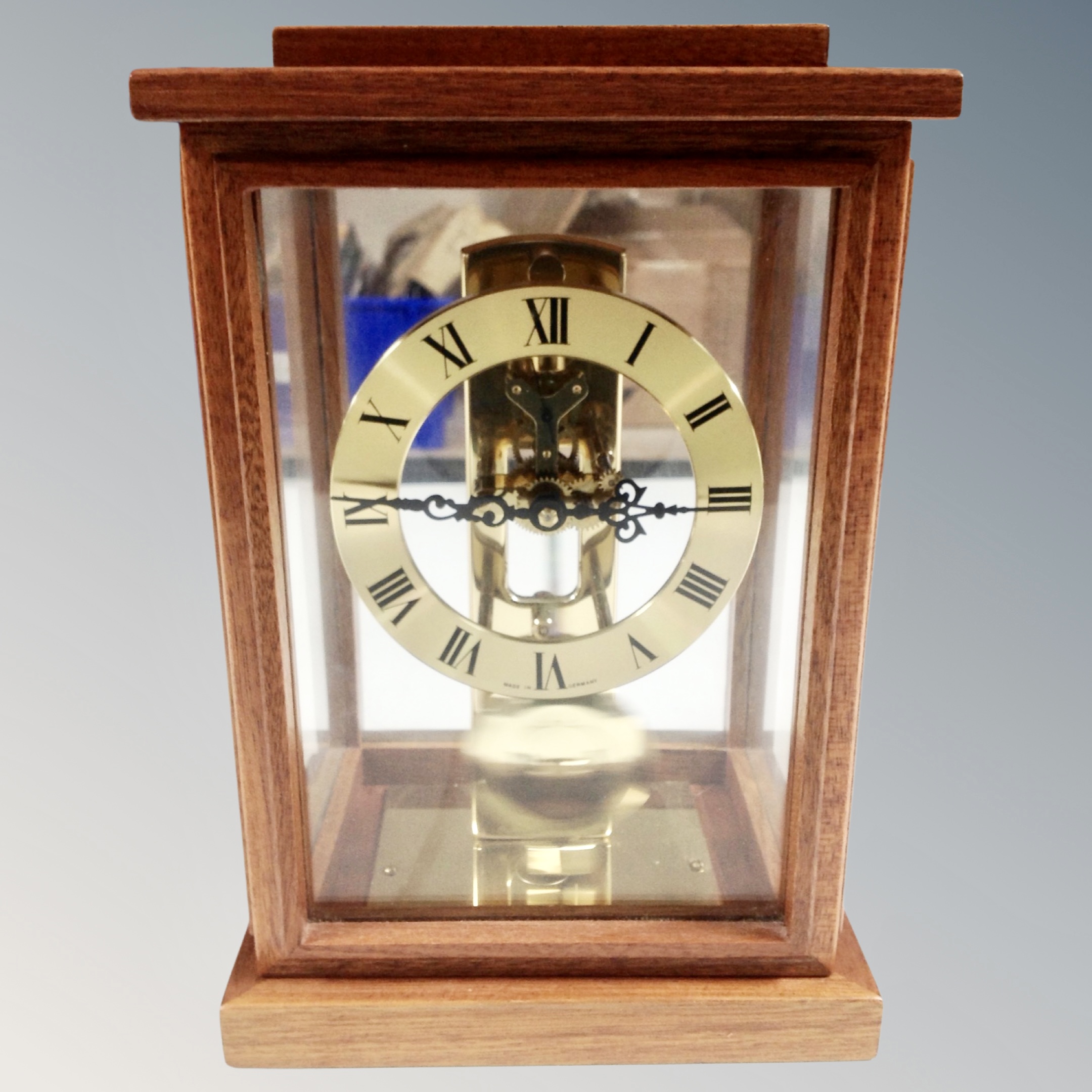 A Heller German mantel clock in case