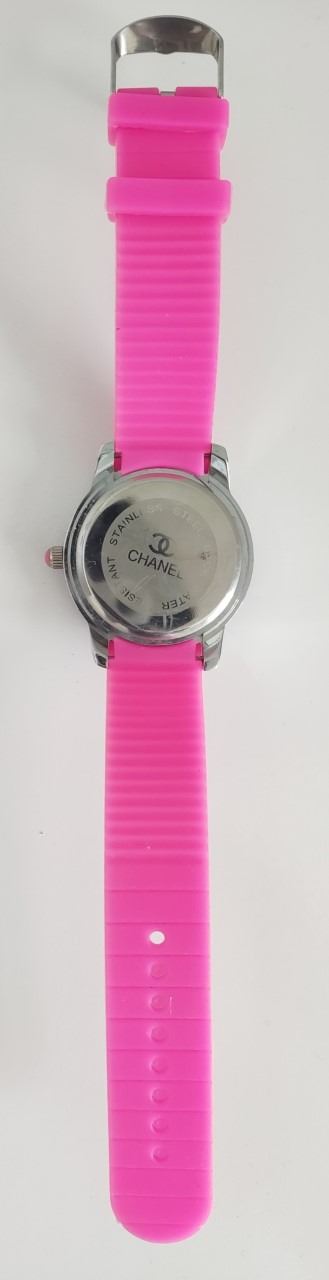 Quartz watch with pink face and silver bling. - Image 3 of 3