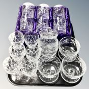 A set of six Edinburgh crystal tumblers together with a further set of wine glasses,