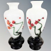 A pair of overlay-glass vases,