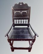 A 19th century painted continental armchair.