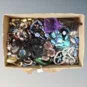 A box of Venetian various glass pendants,