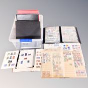 Stamps : A box of eight albums and files containing hundreds of 20th century world stamps and first