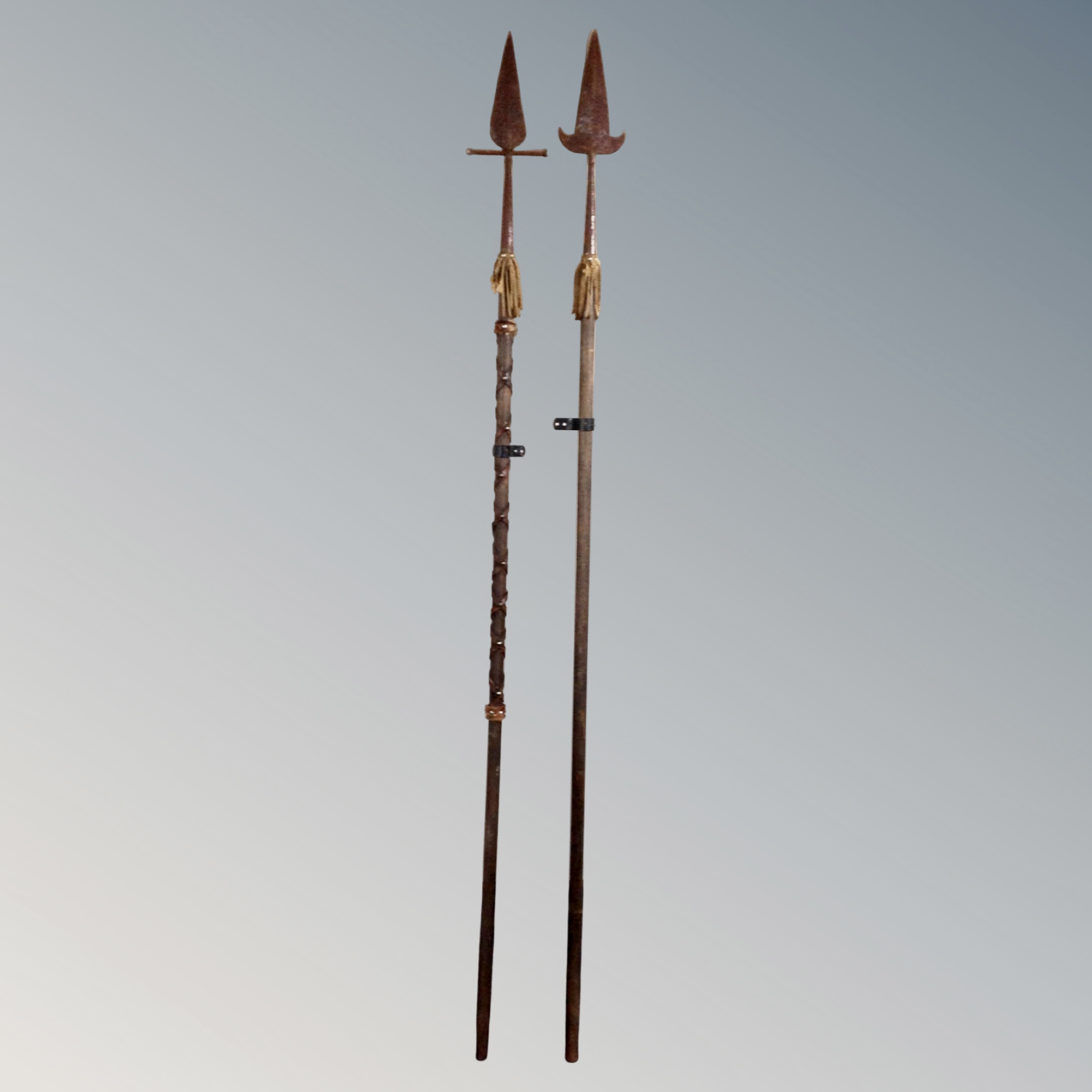 A near pair of re-enactment spears