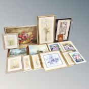 A large quantity of assorted pictures and prints, Egyptian style print,