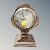 A 19th century French copper Art Nouveau mantle clock