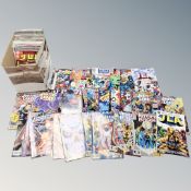 A box of DC Marvel comics, Justice League, Legion of Super Heroes,