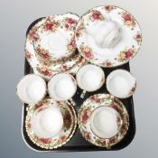A twenty-one piece Royal Albert Old Country Roses tea service