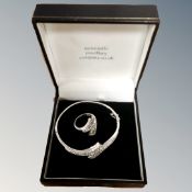 A Newcastle Jewellery Co silver bracelet and ring