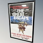 A framed movie poster : The Great Escape,