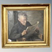 Danish school : study of a man reading, oil on canvas,