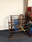 Three antique clothes rails together with a further antique clothes hanging rack
