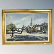 Danish school : a town square, oil on canvas,