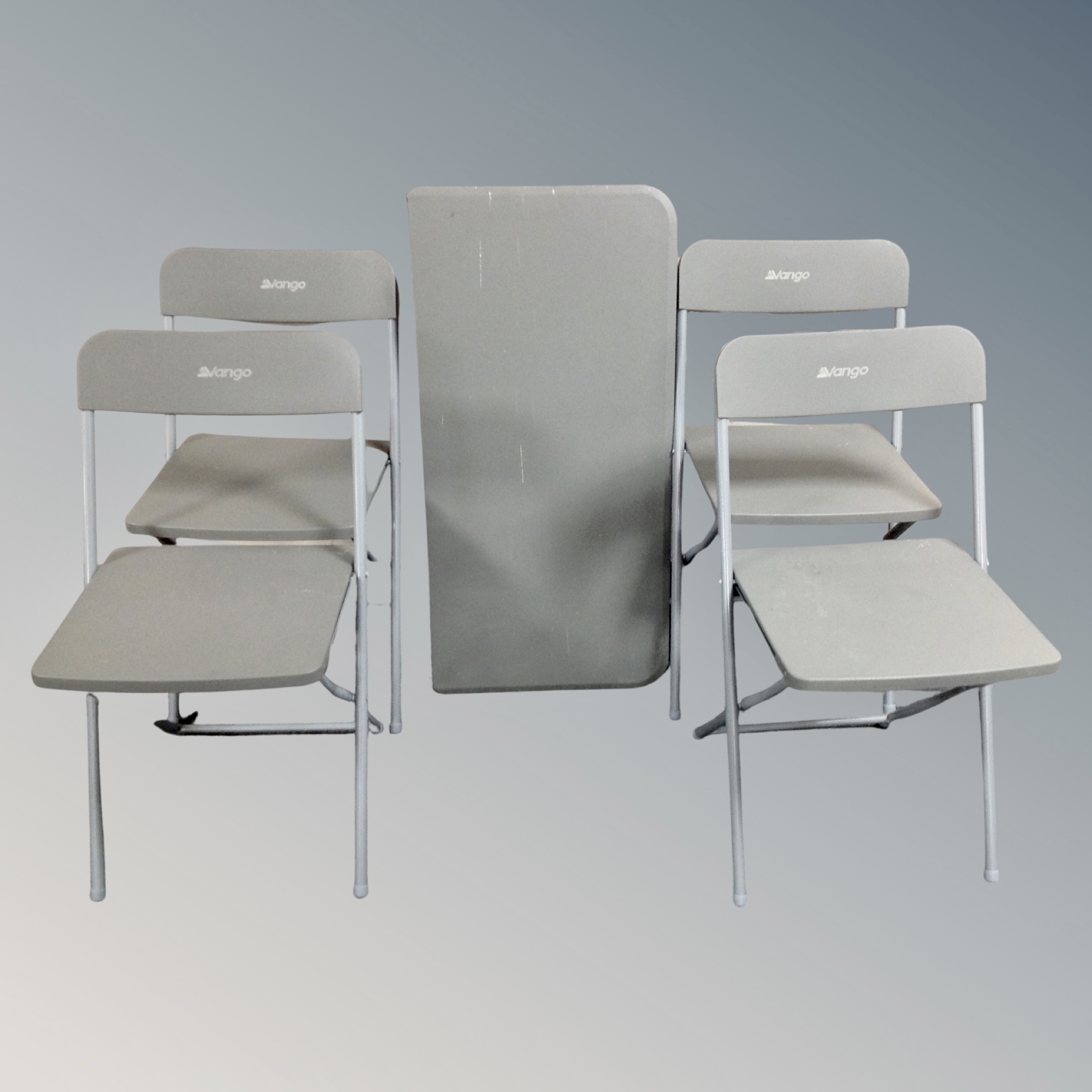 A Vango folding table together with four chairs