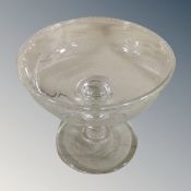 A Georgian etched glass tazza