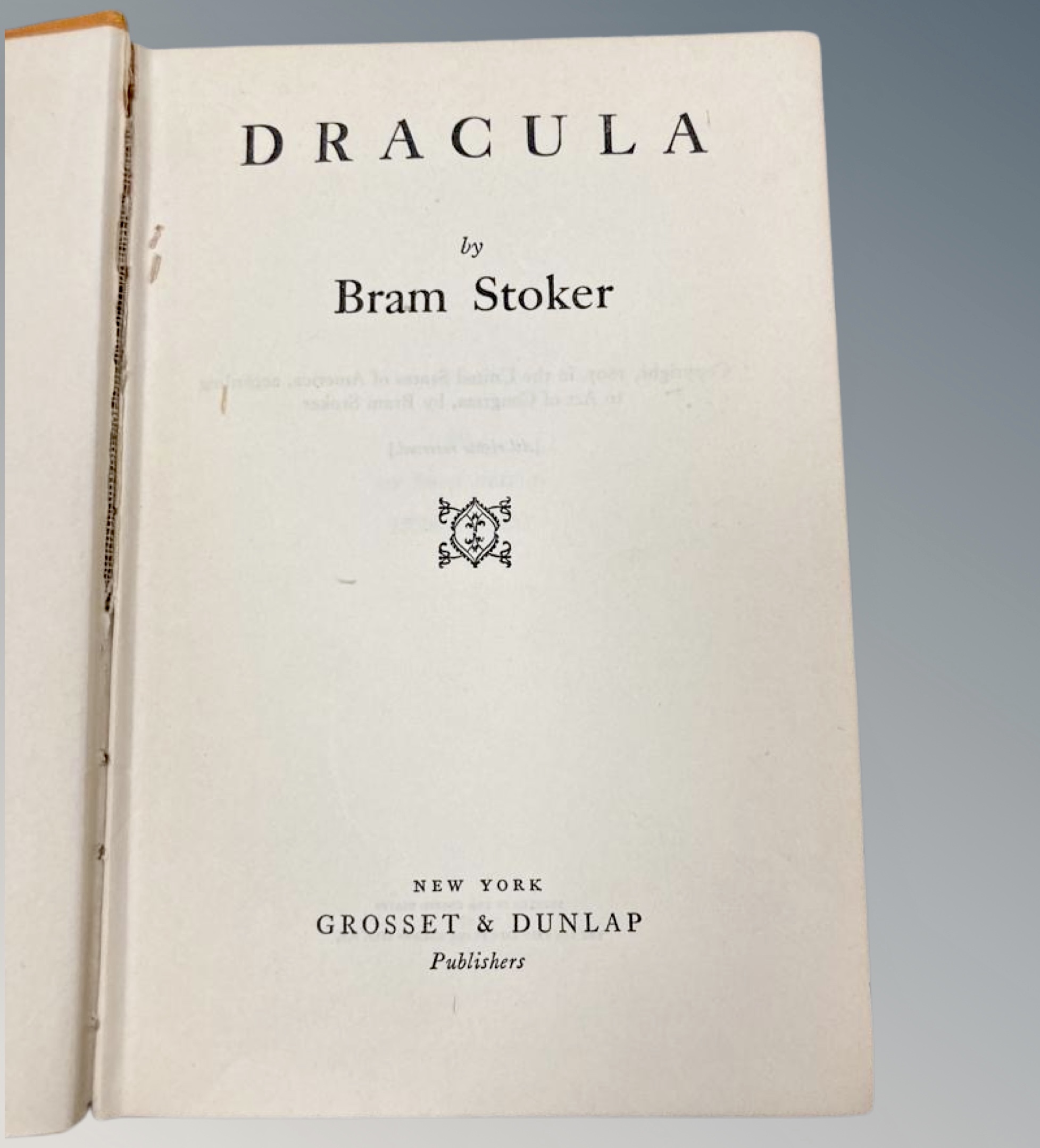 Bram Stoker : Dracula, copyright page states 1897 but this is an American reprint, - Image 2 of 3