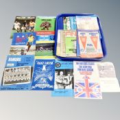 A tray of 20th century Newcastle United away programmes, International programmes, cup finals,