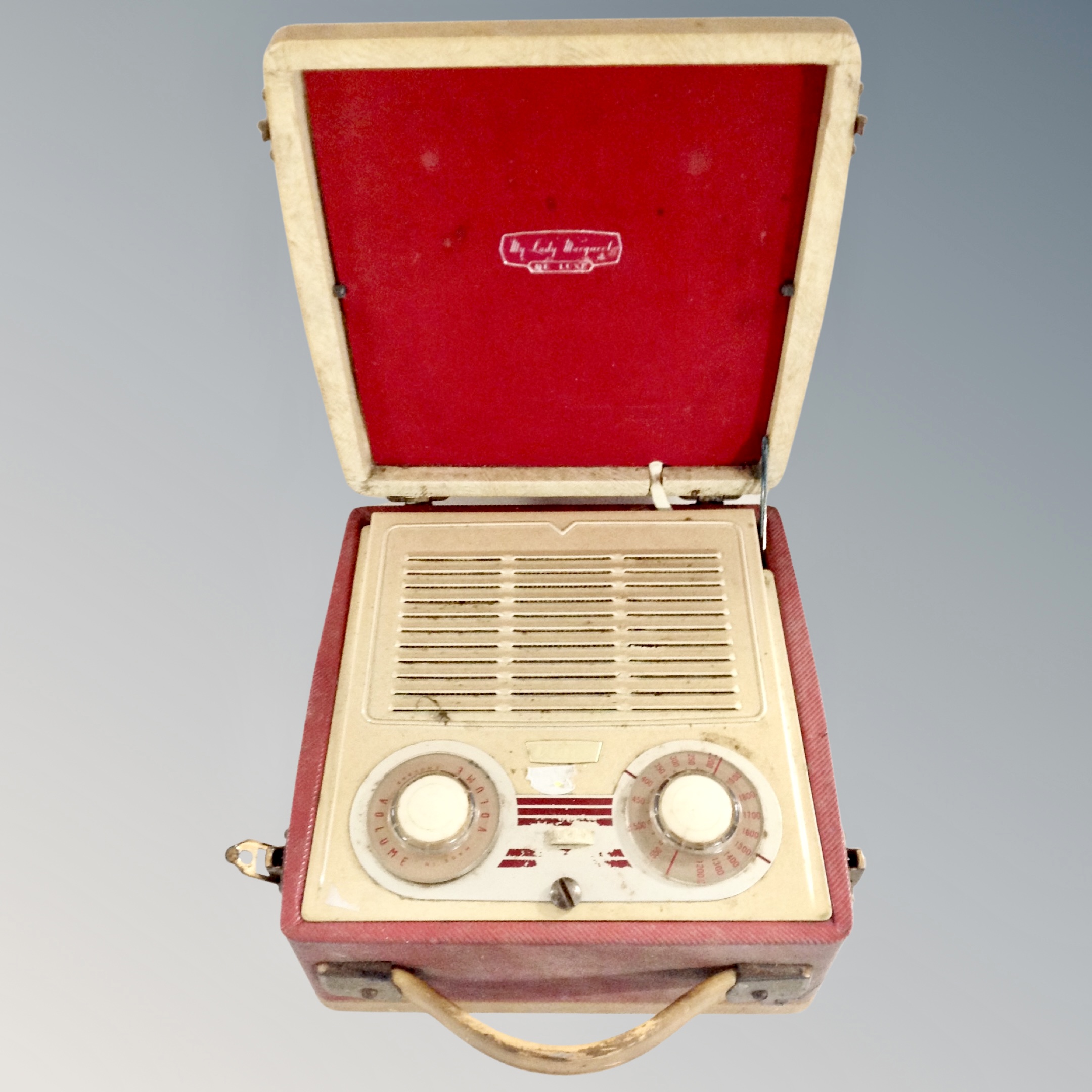 A Vidor Lady Margaret portable transistor radio.