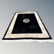 A Chinese carpet on black ground,