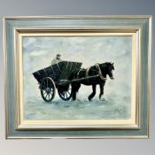 Alexander Millar (Born 1960) Horse and Cart, oil on board, signed, 42cm by 32cm.