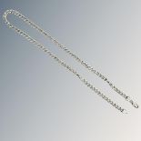 A silver flat link necklace, length 50cm CONDITION REPORT: 26.
